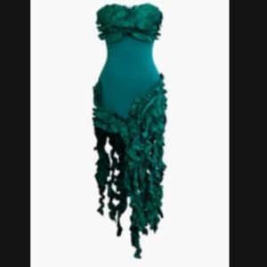 Hunter Green fringe dress